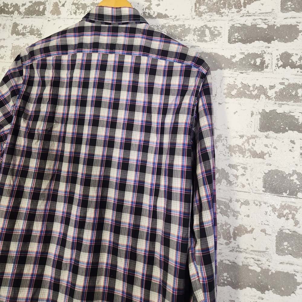 Banana Republic Slim Fit Plaid Long Sleeve Button Down Shirt Men's Medium Purple - Picture 13 of 16